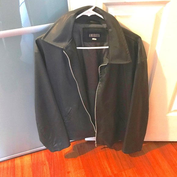 AMERICA FEUX LEATHER JACKET - Picture 1 of 2